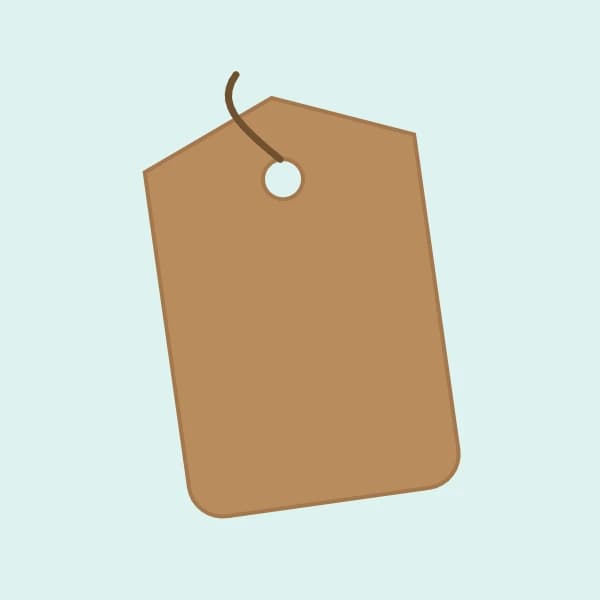 Kraft brown board hang tag with cotton string